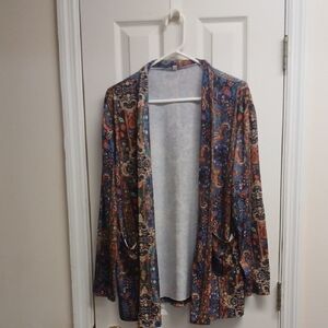Paisley, Boho Vibe Open Front Blazer Size XL